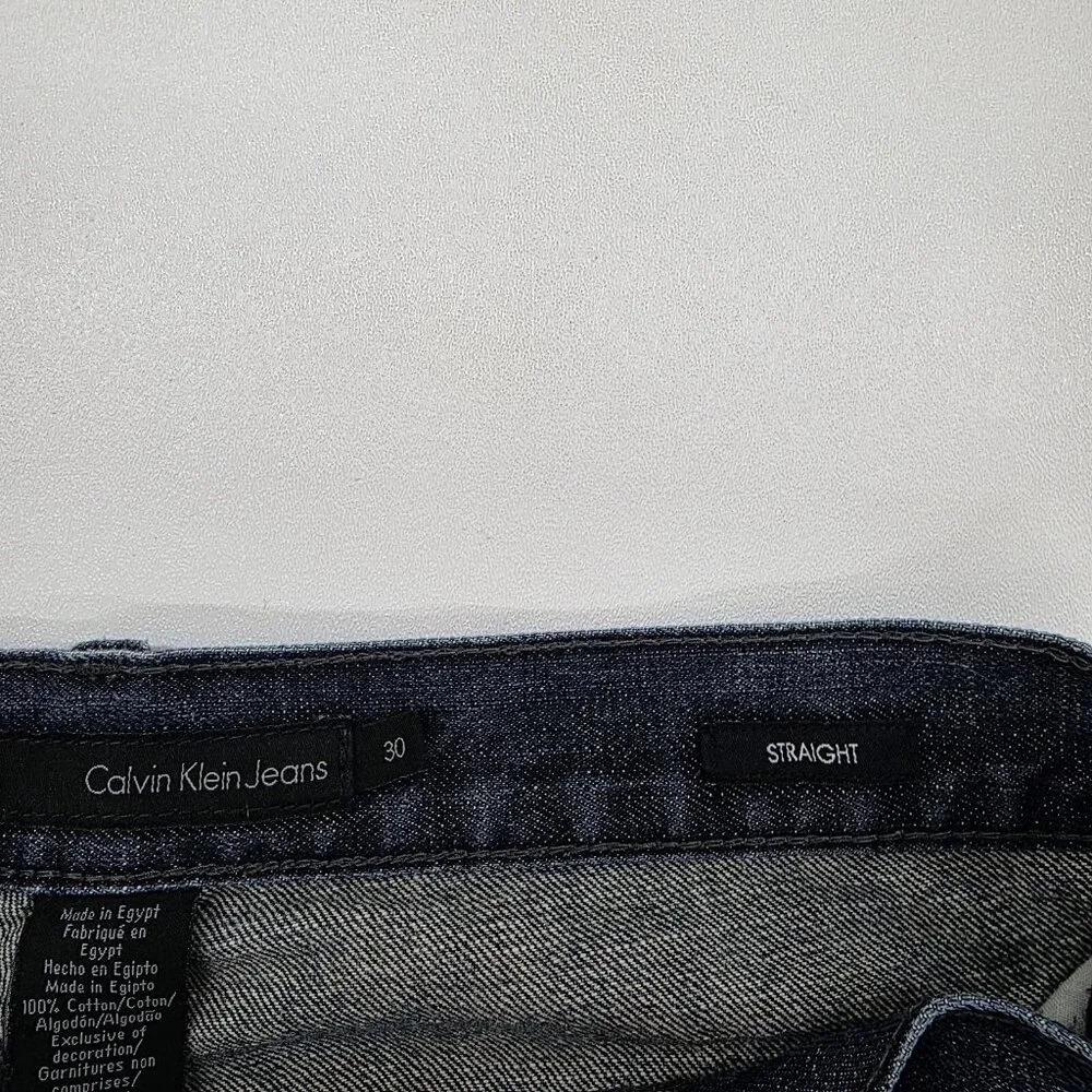 Calvin Klein Jeans Mens 30x32 (Actual 30/29) Straight‎ Leg Med Wash Denim Cotton